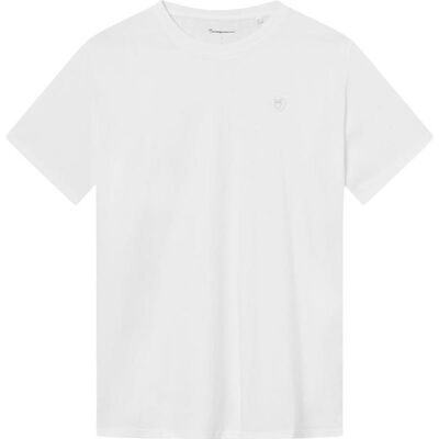 KnowledgeCotton Apparel Loke Badge Tee Bright White - M M KnowledgeCotton Apparel Loke Badge Tee Bright White - M M