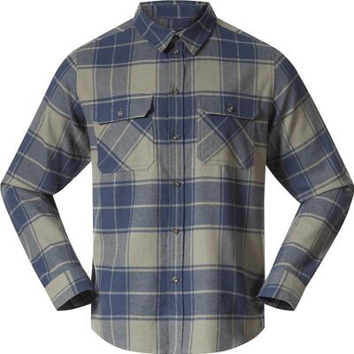 Bergans Nordmarka Flannel Shirt Men Green Mud/Navy Blue Check - S S Bergans Nordmarka Flannel Shirt Men Green Mud/Navy Blue Check - S S