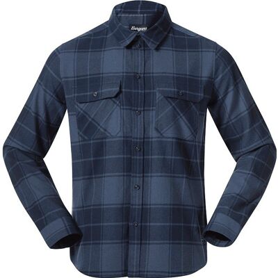 Bergans Nordmarka Flannel Shirt Men Granite Blue/Navy Blue Check - M M Bergans Nordmarka Flannel Shirt Men Granite Blue/Navy Blue Check - M M