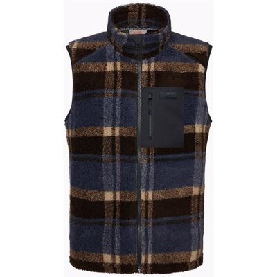 Varg M Funäs Pile Vest Earthy Blue Check - M M Varg M Funäs Pile Vest Earthy Blue Check - M M
