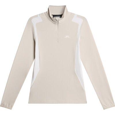J.Lindeberg Mae Quarter Zip MidLayer Moonbeam - M M J.Lindeberg Mae Quarter Zip MidLayer Moonbeam - M M