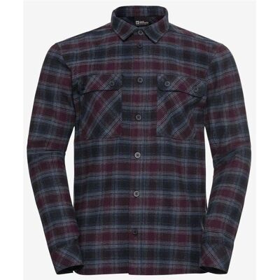 Jack Wolfskin Baja Flannel Shirt M Check Dark Navy - S S Jack Wolfskin Baja Flannel Shirt M Check Dark Navy - S S