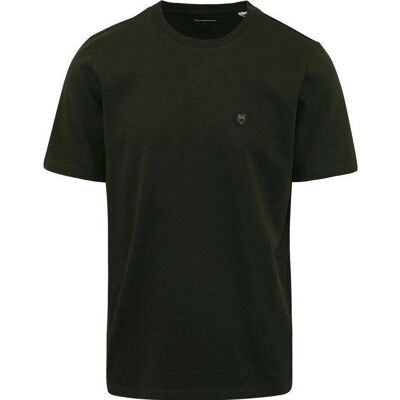 KnowledgeCotton Apparel Loke Badge Tee Forrest Night - S S KnowledgeCotton Apparel Loke Badge Tee Forrest Night - S S
