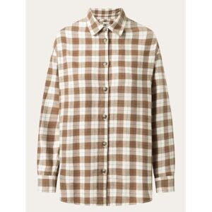 KnowledgeCotton Apparel Flannel Boyfriend Fit Checked Shirt Beige Check - XS XS KnowledgeCotton Apparel Flannel Boyfriend Fit Checked Shirt Beige Check - XS XS