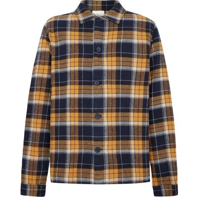KnowledgeCotton Apparel Organic Cotton Flannel Overshirt GOTS Navy Check - XL XL KnowledgeCotton Apparel Organic Cotton Flannel Overshirt GOTS Navy Check - XL XL