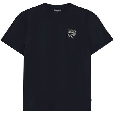 KnowledgeCotton Apparel SOS Regenerative Organic Cotton Chest Print T-shirt Night Sky - M M KnowledgeCotton Apparel SOS Regenerative Organic Cotton Chest Print T-shirt Night Sky - M M