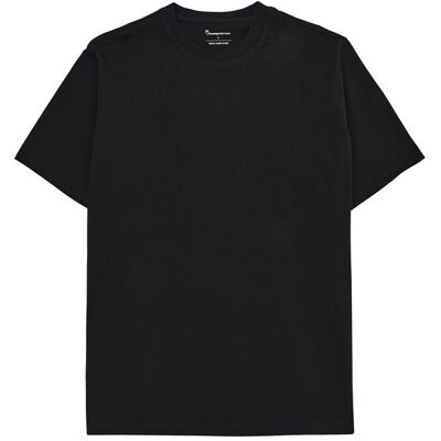KnowledgeCotton Apparel Tee With Flaglabel Black Jet - XXL XXL KnowledgeCotton Apparel Tee With Flaglabel Black Jet - XXL XXL