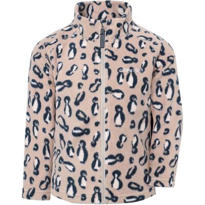 Didriksons Monte Printed Kids' Full-Zip Penguino Beige - 90 90 Didriksons Monte Printed Kids' Full-Zip Penguino Beige - 90 90