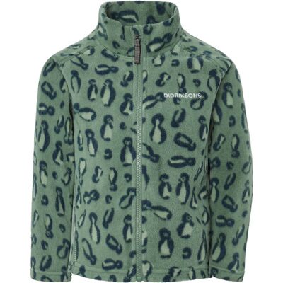Didriksons Monte Printed Kids' Full-Zip Penguino Green - 90 90 Didriksons Monte Printed Kids' Full-Zip Penguino Green - 90 90