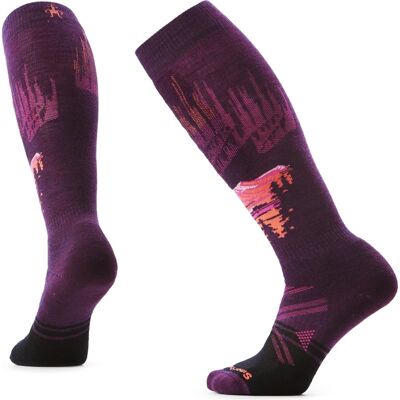 Smartwool Women's Ski Full Cushion Alpine Auroras Purple Iris - L L Smartwool Women's Ski Full Cushion Alpine Auroras Purple Iris - L L