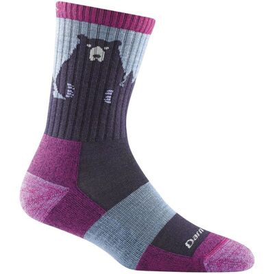 Darn Tough Bear Town Micro Crew Light Cushion Purple - S S Darn Tough Bear Town Micro Crew Light Cushion Purple - S S