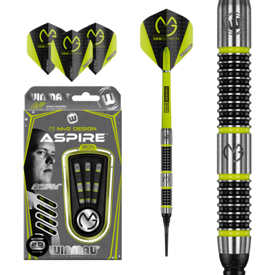 Winmau MvG Aspire 80% Tungsten 20g Soft Tip Darts-tikat Winmau MvG Aspire 80% Tungsten 20g Soft Tip Darts-tikat