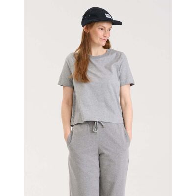 R-Collection Naisten lyhyt T-paita, savunharmaa - XL R-Collection Naisten lyhyt T-paita, savunharmaa - XL