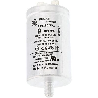 AEG Kuivausrummun kondensaattori - 9uF 1251008106 AEG Kuivausrummun kondensaattori - 9uF 1251008106