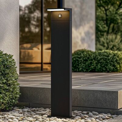 Arcchio LED-pylväsvalaisin Iberion, 90 cm, antrasiitti, anturi Iberion, Musta, Alumiini, Moderni Arcchio LED-pylväsvalaisin Iberion, 90 cm, antrasiitti, anturi Iberion, Musta, Alumiini, Moderni