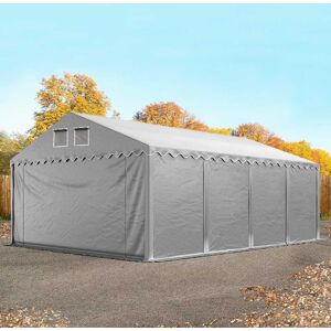 TOOLPORT 5x8m varastoteltta, PVC-peite, harmaa, maarungolla, statiikalla (betonialusta) - (57712) TOOLPORT 5x8m varastoteltta, PVC-peite, harmaa, maarungolla, statiikalla (betonialusta) - (57712)