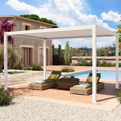 TOOLPORT 3x4m Pergola, säleikkökatto, valkoinen - (400108) TOOLPORT 3x4m Pergola, säleikkökatto, valkoinen - (400108)