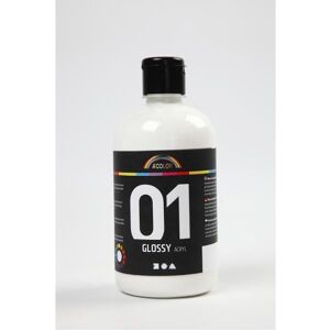 Akryylimaali a-color 01 - kiiltävä, valkoinen, 500 ml Akryylimaali a-color 01 - kiiltävä, valkoinen, 500 ml