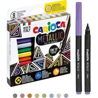 Carioca Metallic-kynät 8 väriä CARIOCA Carioca Metallic-kynät 8 väriä CARIOCA
