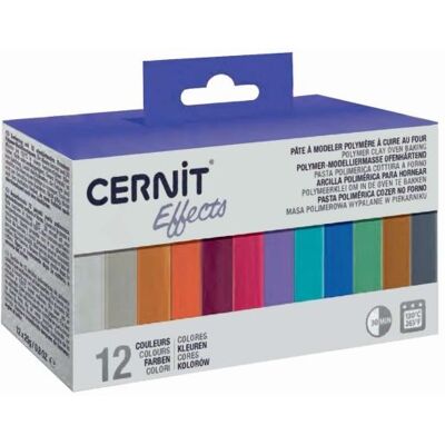 Cernit askartelusetti - 12 väriä polymerimassaa - Läpinäkyvä & Metallinen Cernit askartelusetti - 12 väriä polymerimassaa - Läpinäkyvä & Metallinen