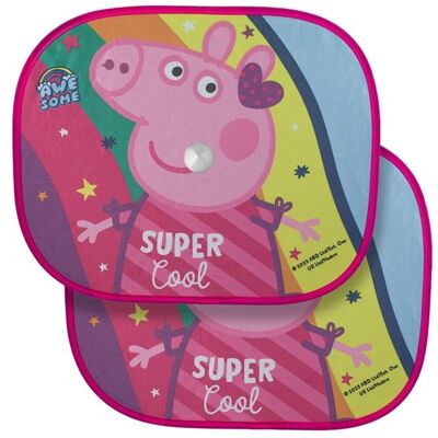 Disney 2 kpl Peppa Possu teema aurinkosuojaa imukupeilla. Disney 2 kpl Peppa Possu teema aurinkosuojaa imukupeilla.