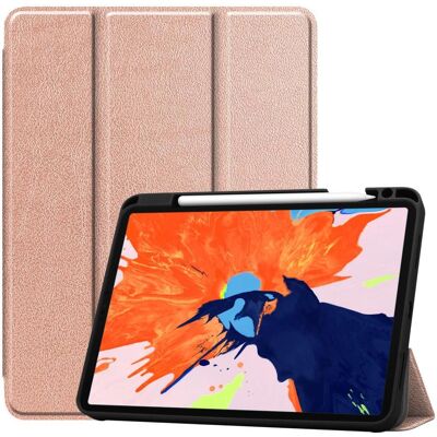 Apple iPad 12.9\" 2020/2018 kolmiosainen jalustallinen älykäs tablettikotelo - kulta Apple iPad 12.9\" 2020/2018 kolmiosainen jalustallinen älykäs tablettikotelo - kulta