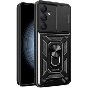 SKALO Samsung A55 5G Armor hybridi metallirengas kameran liukusäädin - Musta SKALO Samsung A55 5G Armor hybridi metallirengas kameran liukusäädin - Musta