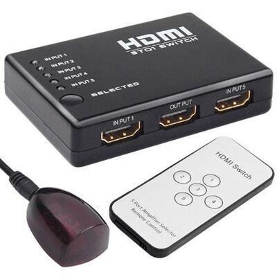 HDMI-kytkin, jossa 5 sisääntuloa ja 1 ulostulo HDMI-kytkin, jossa 5 sisääntuloa ja 1 ulostulo