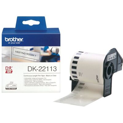 Brother DK-22113, Musta läpinäkyvällä, DK, Läpinäkyvä, Suoralämpö, Kiina, 5 vuosi/vuosia Brother DK-22113, Musta läpinäkyvällä, DK, Läpinäkyvä, Suoralämpö, Kiina, 5 vuosi/vuosia