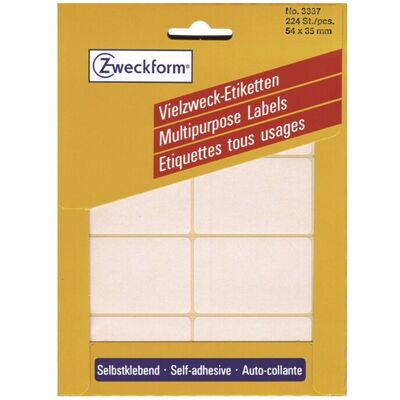 Avery 3337, Valkoinen, Pyöristetty suorakulmio, 54 x 35 mm, Universaali, Paperi, 8 kpl Avery 3337, Valkoinen, Pyöristetty suorakulmio, 54 x 35 mm, Universaali, Paperi, 8 kpl