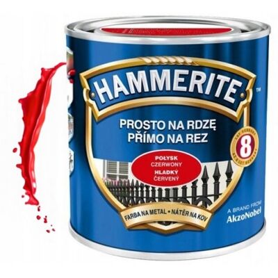 Hammerite Punainen Ruostesuojaava Metallimaali 0,7L - Korkeakiiltoinen Hammerite Punainen Ruostesuojaava Metallimaali 0,7L - Korkeakiiltoinen