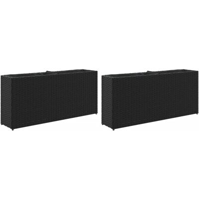 vidaXL Ulkokukkalaatikot 2 ruukkua 2kpl musta 90x20x40 cm polyrottinki vidaXL Ulkokukkalaatikot 2 ruukkua 2kpl musta 90x20x40 cm polyrottinki