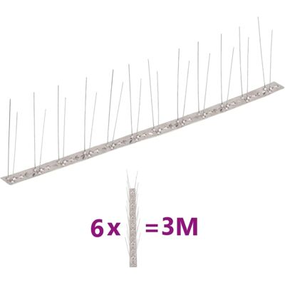 vidaXL 2-Riviset ruostumaton teräs lintu- & kyyhkyspiikit 6-sarja 3 m vidaXL 2-Riviset ruostumaton teräs lintu- & kyyhkyspiikit 6-sarja 3 m