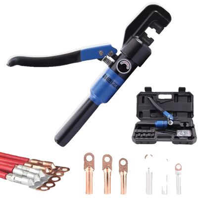 Hydraulinen puristustyökalu, alue 4-70mm², maksimipaine 5-6 tonnia, CE-hyväksytty, ergonominen kahva, seosteräksestä Hydraulinen puristustyökalu, alue 4-70mm², maksimipaine 5-6 tonnia, CE-hyväksytty, ergonominen kahva, seosteräksestä