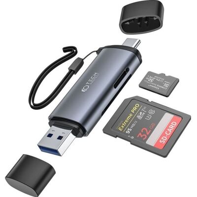 Tech-Protect UltraBoost MicroSD SD Kortinlukija - Harmaa - Kortinlukija Tech-Protect UltraBoost MicroSD SD Kortinlukija - Harmaa - Kortinlukija