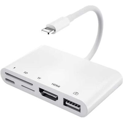 NÖRDIC Lightning sovitin - Laajennus, HDMI, USB A, TF/SD NÖRDIC Lightning sovitin - Laajennus, HDMI, USB A, TF/SD