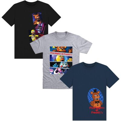 Five Nights At Freddys Lasten/Nuorten Collage T-paita (3 kpl:n pakkaus) Five Nights At Freddys Lasten/Nuorten Collage T-paita (3 kpl:n pakkaus)