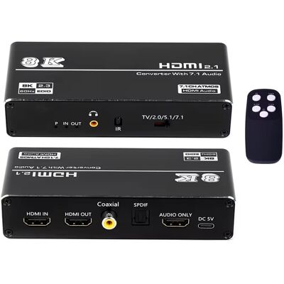 NÖRDIC HDMI 2.1 Ekstraattori - 8K 60Hz, 4K 120Hz, HDMI ääni, S/PDIF, Koaksiaal, AUX NÖRDIC HDMI 2.1 Ekstraattori - 8K 60Hz, 4K 120Hz, HDMI ääni, S/PDIF, Koaksiaal, AUX