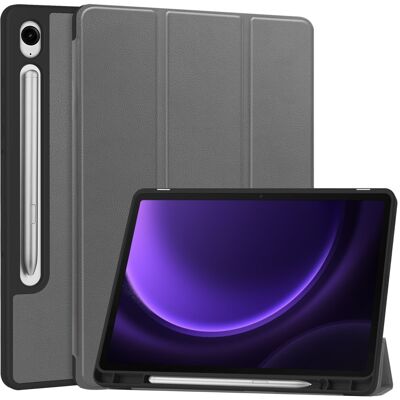 SKALO Samsung Tab S9/S9 FE Trifold Suojakotelo - Harmaa SKALO Samsung Tab S9/S9 FE Trifold Suojakotelo - Harmaa