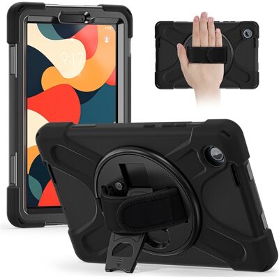 Lenovo Tab One Suojakotelo kääntyvällä jalustalla PC+Silikoni Käsihihna Tablettisuoja Lenovo Tab One Suojakotelo kääntyvällä jalustalla PC+Silikoni Käsihihna Tablettisuoja