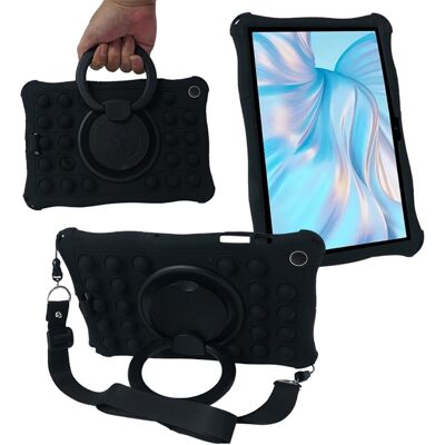 SKALO Samsung Tab A9+ Shock Resistant Armor Popit Silicone Kuori - Musta SKALO Samsung Tab A9+ Shock Resistant Armor Popit Silicone Kuori - Musta