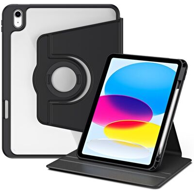 Apple SKALO iPad 11" (2025) PU-nahka Rotary Kickstand Irrotettava 2-in-1 Kotelo - Musta Apple SKALO iPad 11" (2025) PU-nahka Rotary Kickstand Irrotettava 2-in-1 Kotelo - Musta