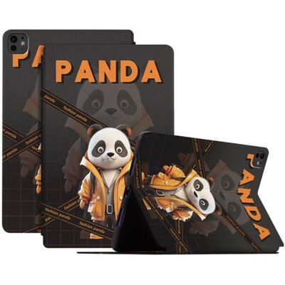 Apple iPad Pro 11 (2024) Kotelo Panda Pattern PU Nahka Tablet Cover taittuvalla jalustalla - Muoti Panda / Keltainen Takki Apple iPad Pro 11 (2024) Kotelo Panda Pattern PU Nahka Tablet Cover taittuvalla jalustalla - Muoti Panda / Keltainen Takki