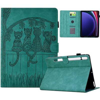 Samsung Galaxy Tab S9 Case Cats Painettu Vegaaninahka korttipaikat Tablet Cover - Vauvasininen Samsung Galaxy Tab S9 Case Cats Painettu Vegaaninahka korttipaikat Tablet Cover - Vauvasininen