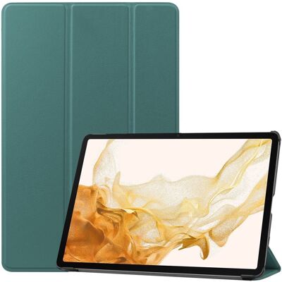 Samsung Galaxy Tab S10 Plus Kotelo Anti-Drop Nahka Stand Tablet Cover - Mustanvihreä Samsung Galaxy Tab S10 Plus Kotelo Anti-Drop Nahka Stand Tablet Cover - Mustanvihreä