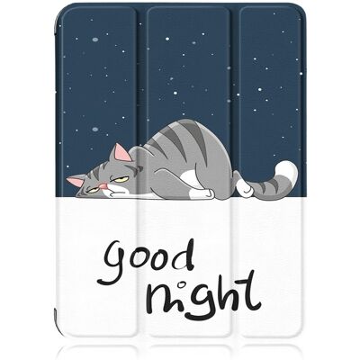 Apple iPad Mini 6 (2021) kolminkertainen kuvio PU-nahkainen kotelo - Kissa Apple iPad Mini 6 (2021) kolminkertainen kuvio PU-nahkainen kotelo - Kissa