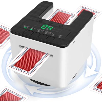Automaattinen kortinjakaja - Kortinjakokone - 1–8 pelaajalle - 360° pyöritys - Satunnainen jako - 1–2 pakkaa - USB-ladattava - Valkoinen Automaattinen kortinjakaja - Kortinjakokone - 1–8 pelaajalle - 360° pyöritys - Satunnainen jako - 1–2 pakkaa - USB-ladattava - Valkoinen