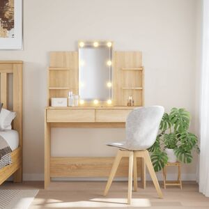 vidaXL Peilipöytä LED-valoilla Sonoma-tammi 96x40x142 cm vidaXL Peilipöytä LED-valoilla Sonoma-tammi 96x40x142 cm