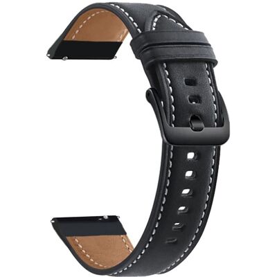 MTK Nahkainen ranneke Samsung Galaxy Watch3 45mm - Musta, 20mm, Aitoa nahkaa MTK Nahkainen ranneke Samsung Galaxy Watch3 45mm - Musta, 20mm, Aitoa nahkaa