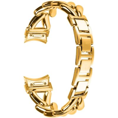 Sinkkiseos kellonauha Samsung Galaxy Watch7 44mm / 40mm kierretty kellonhihna pikaliittimellä - Kulta Sinkkiseos kellonauha Samsung Galaxy Watch7 44mm / 40mm kierretty kellonhihna pikaliittimellä - Kulta